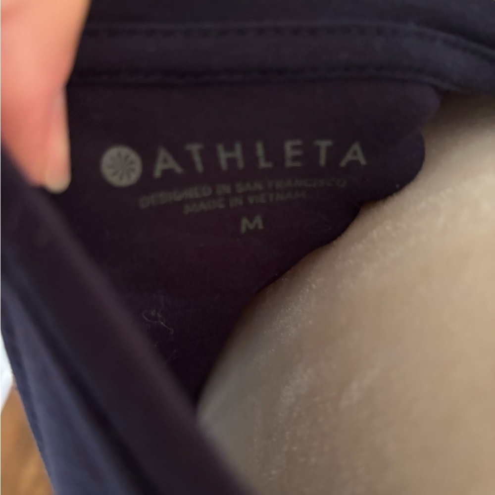 Athleta Navy Workout Top with cut out in back - Picture 3 of 3
